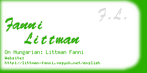 fanni littman business card